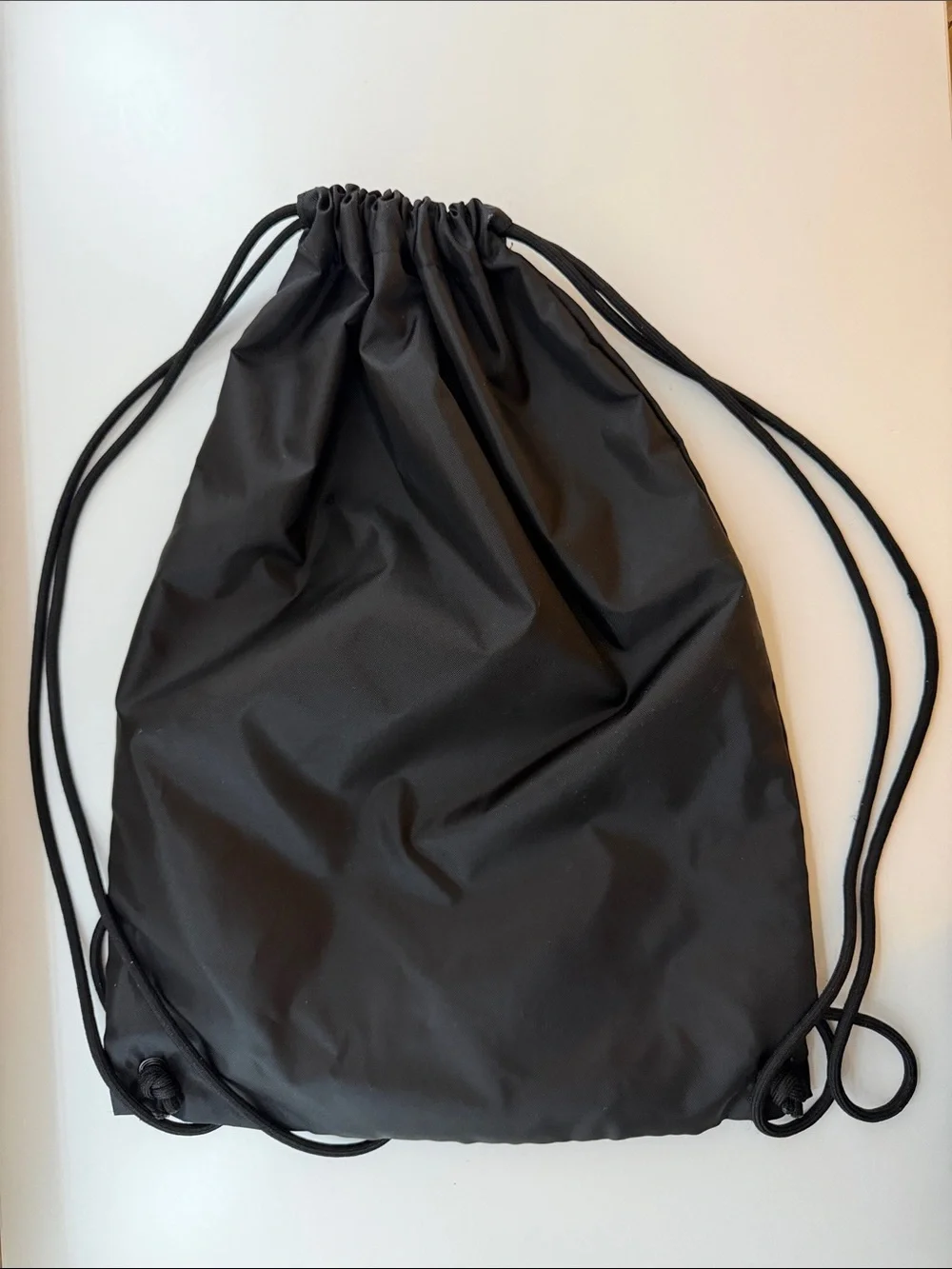 Balenciaga Black Drawstring Backpack with Logo